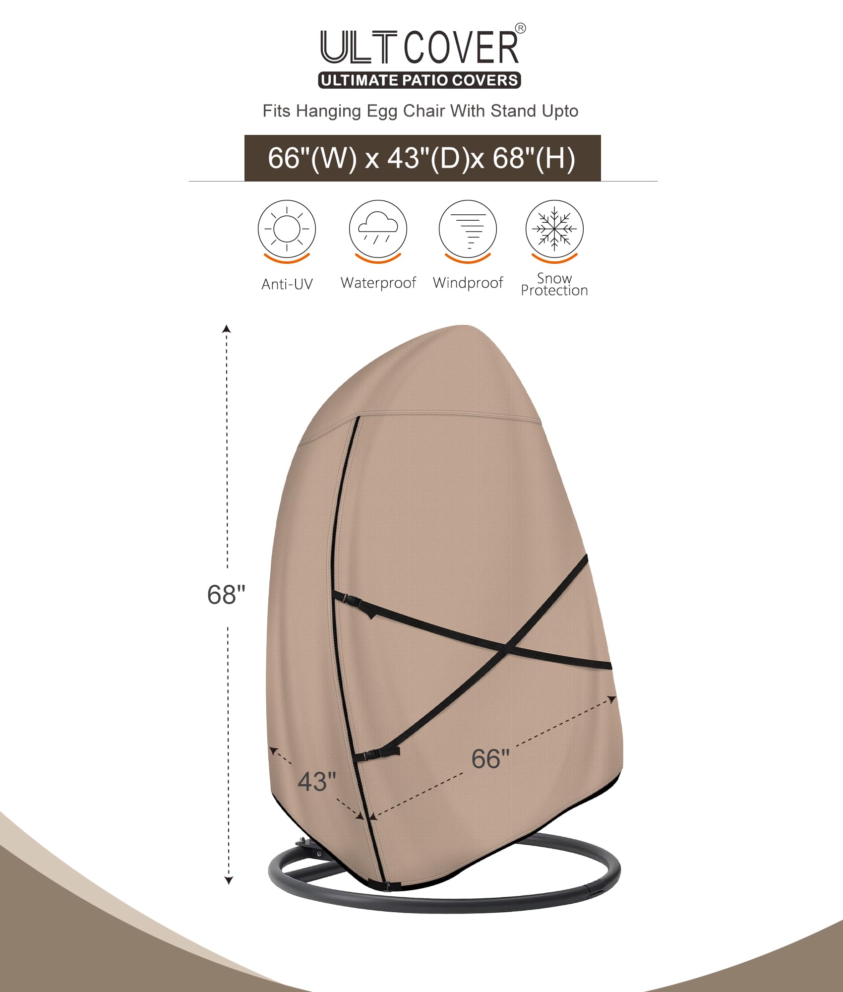 ULTCOVER zipper and hang loop detail for easy on and off