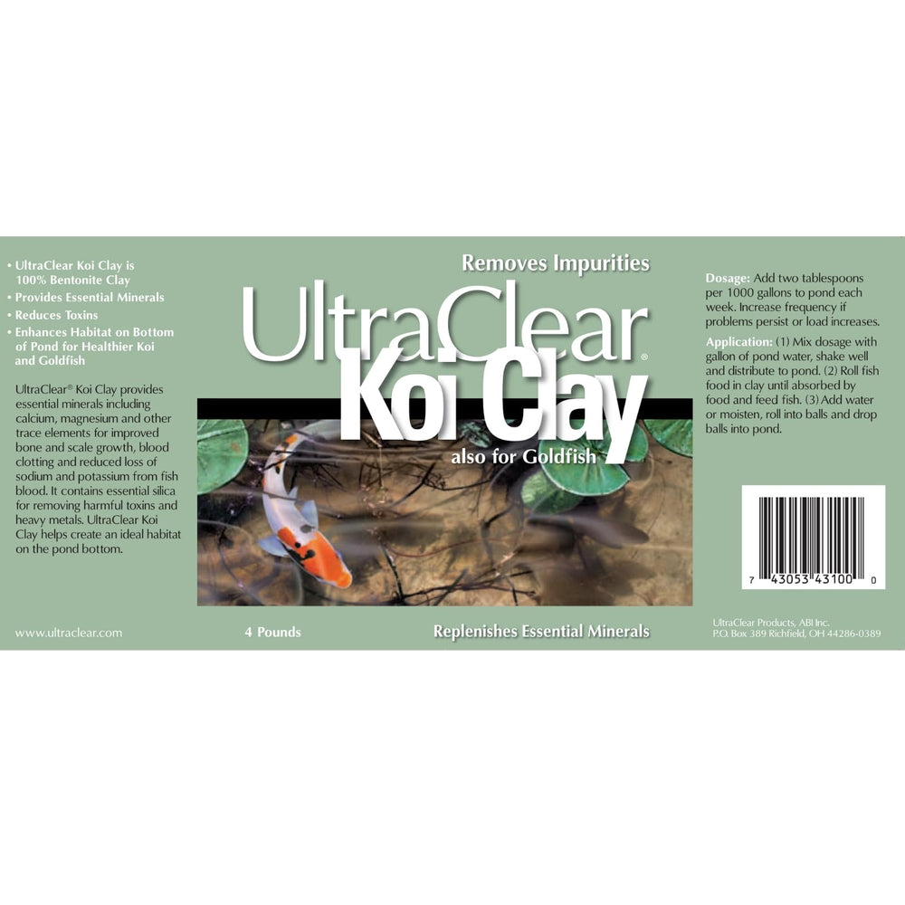 UltraClear jar next to measuring spoon demonstrating 2 tablespoons per 1000 gallons dose