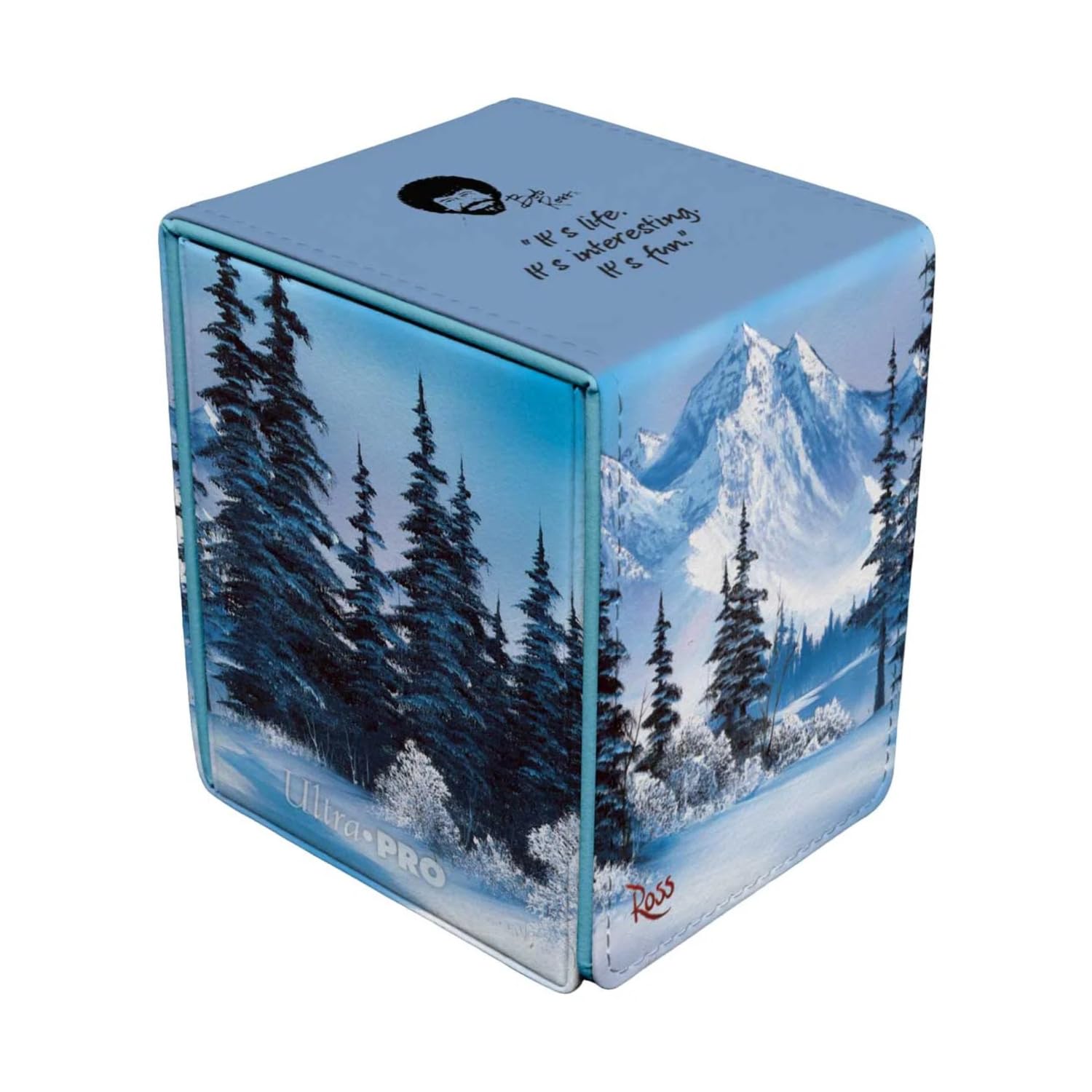 ULTRAPRO Bob Ross deck box front showing winter landscape and secure magnetic closure