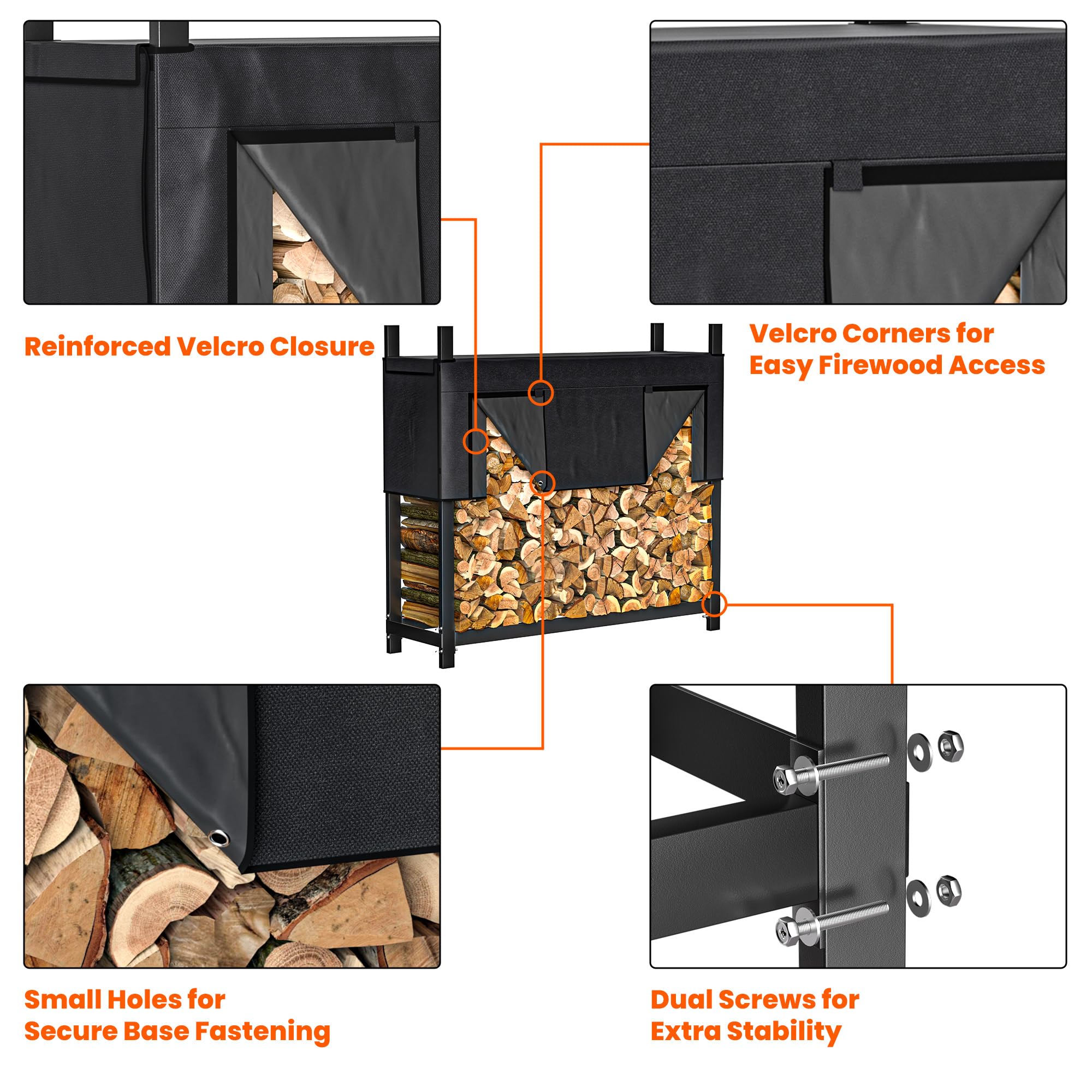 Ultrawall rack assembled on patio demonstrating neat outdoor storage