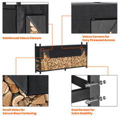 Ultrawall rack on patio with person grabbing wood showing easy access