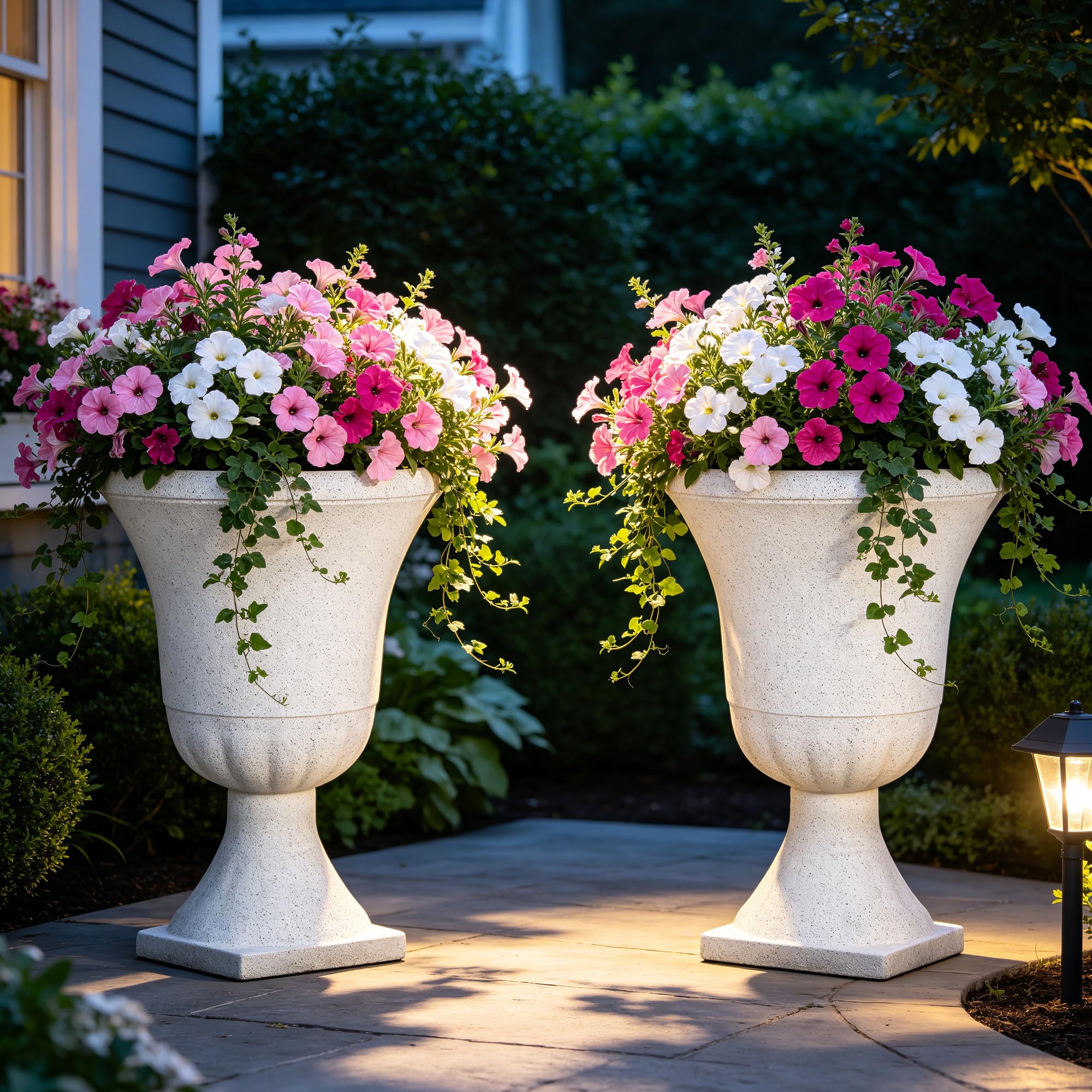 Ultym front view of 22 inch urn planter showing elegant silhouette and curb appeal