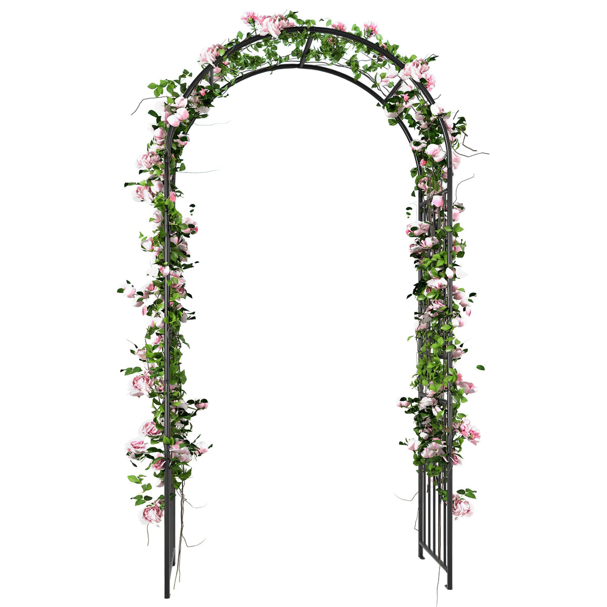 Ultym front view of black metal arch showing elegant entrance and durability