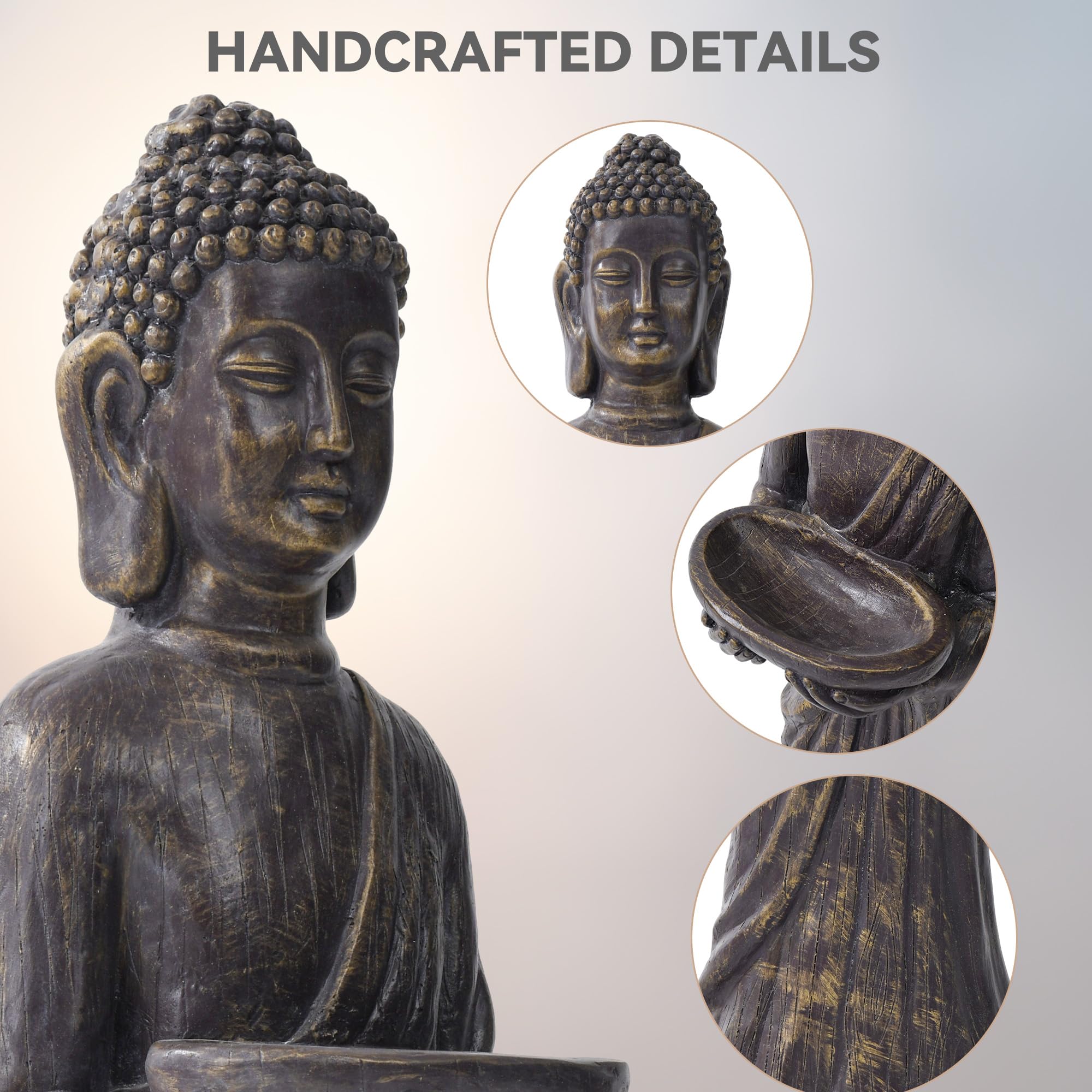 Ultym Buddha styled on patio offering tranquil outdoor ambiance