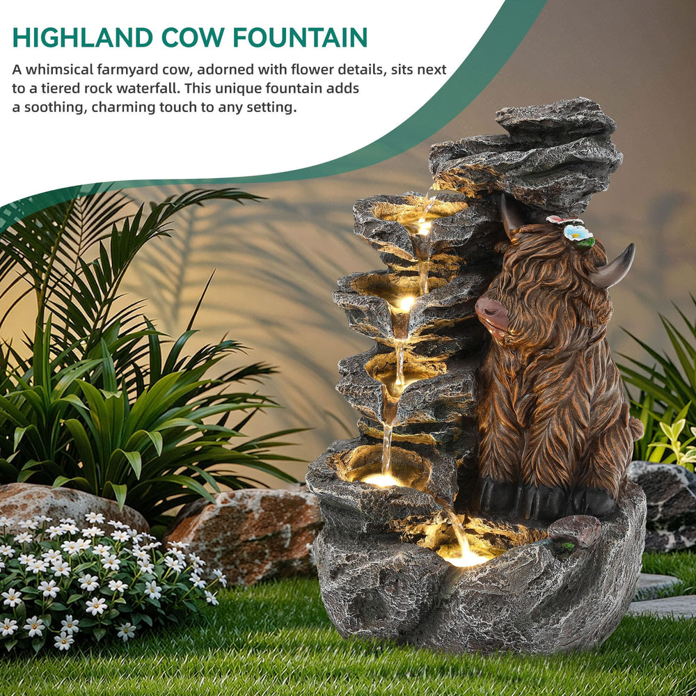 Ultym fountain installed in garden creating tranquil focal point