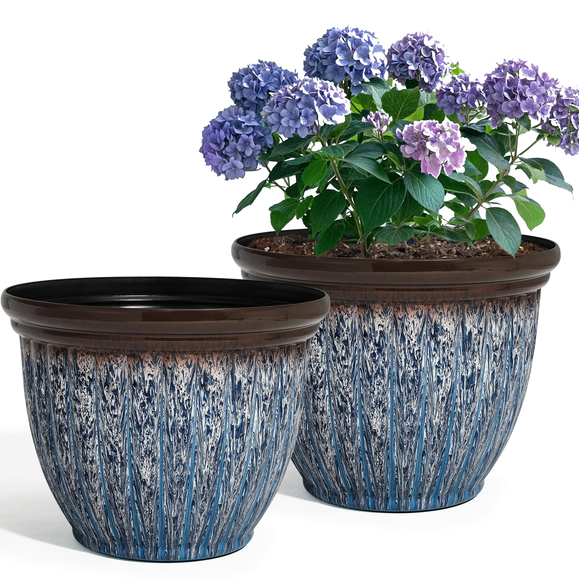 Ultym front view of 15-inch planter showing decorative finish and curb appeal