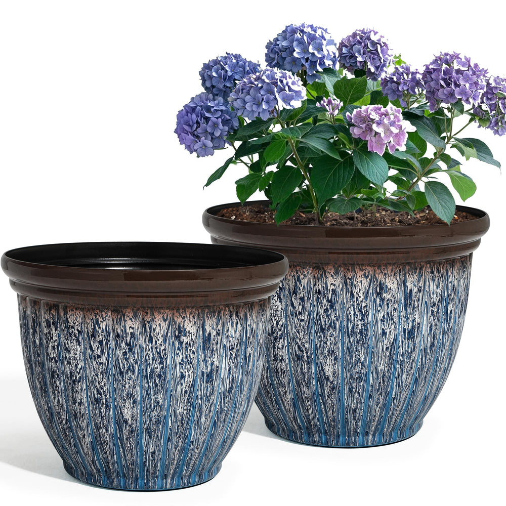 Ultym front view of 15-inch planter showing decorative finish and curb appeal