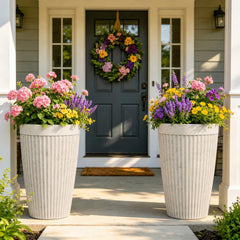 Ultym pair front view showing vintage ivory finish and elegant curb appeal