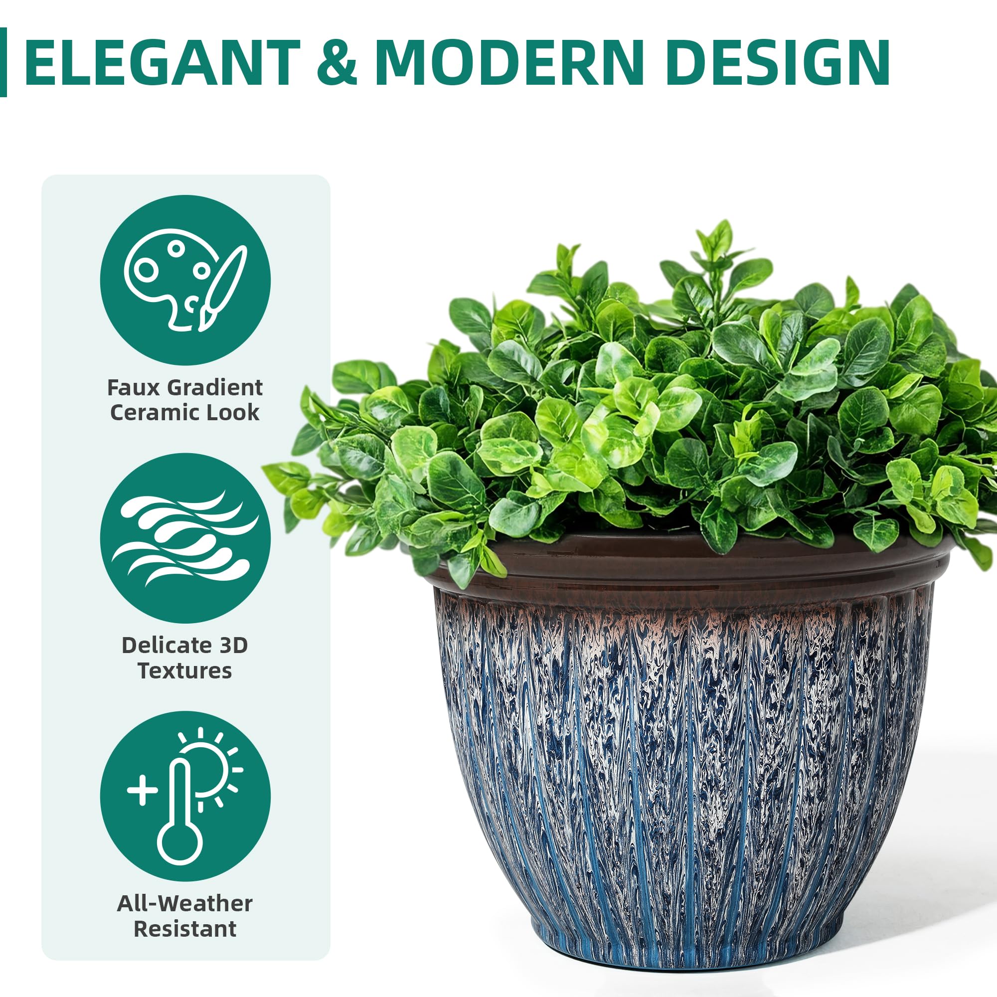 Ultym two planters staged on a patio showcasing paired styling benefit