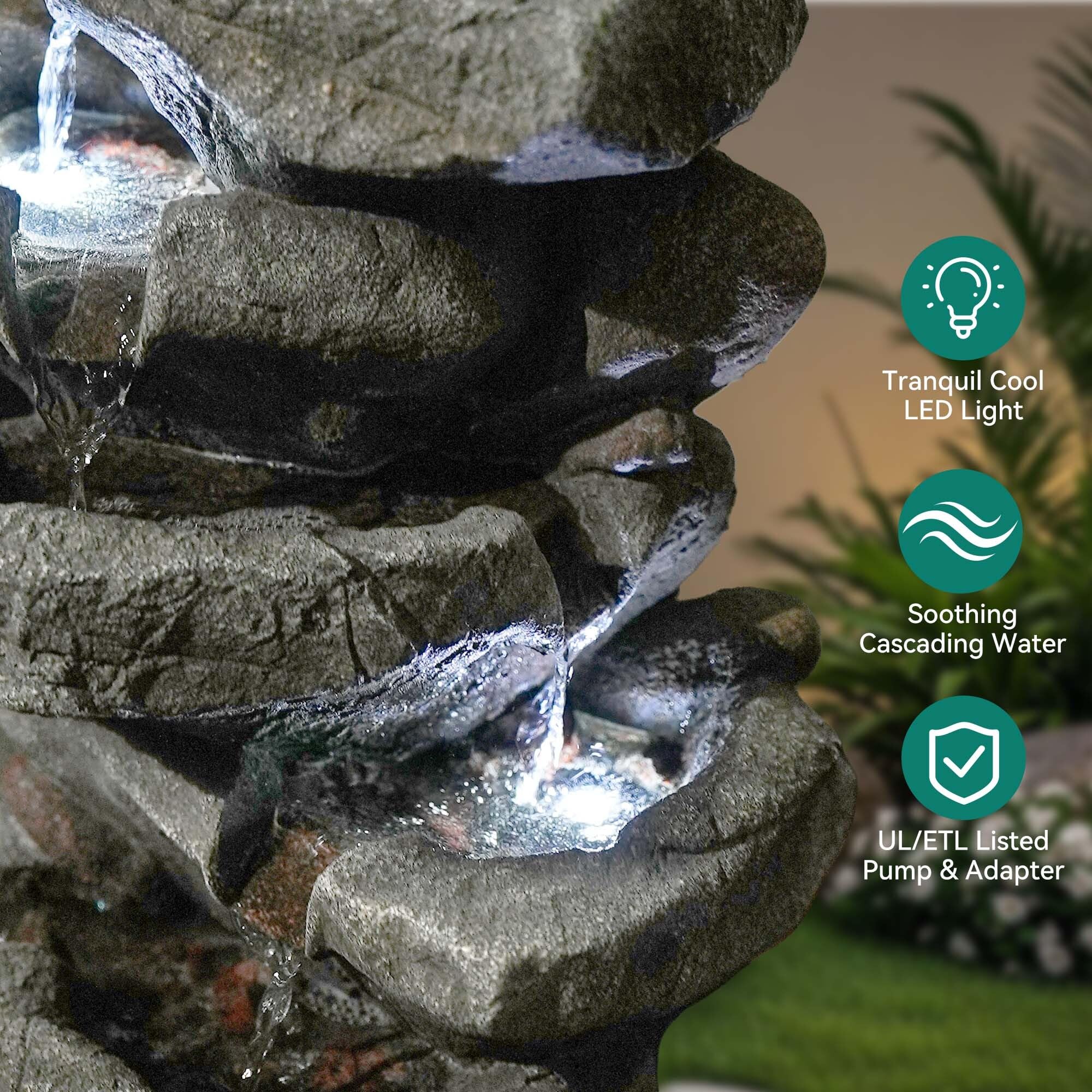 Ultym LED lights illuminating flowing water for cozy evenings