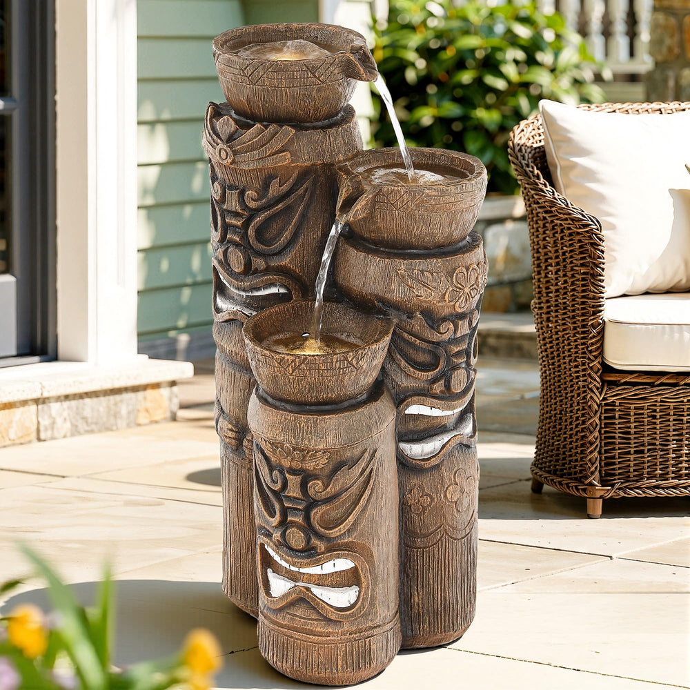 Ultym styled in garden corner with plants showing decorative focal point and curb appeal benefit