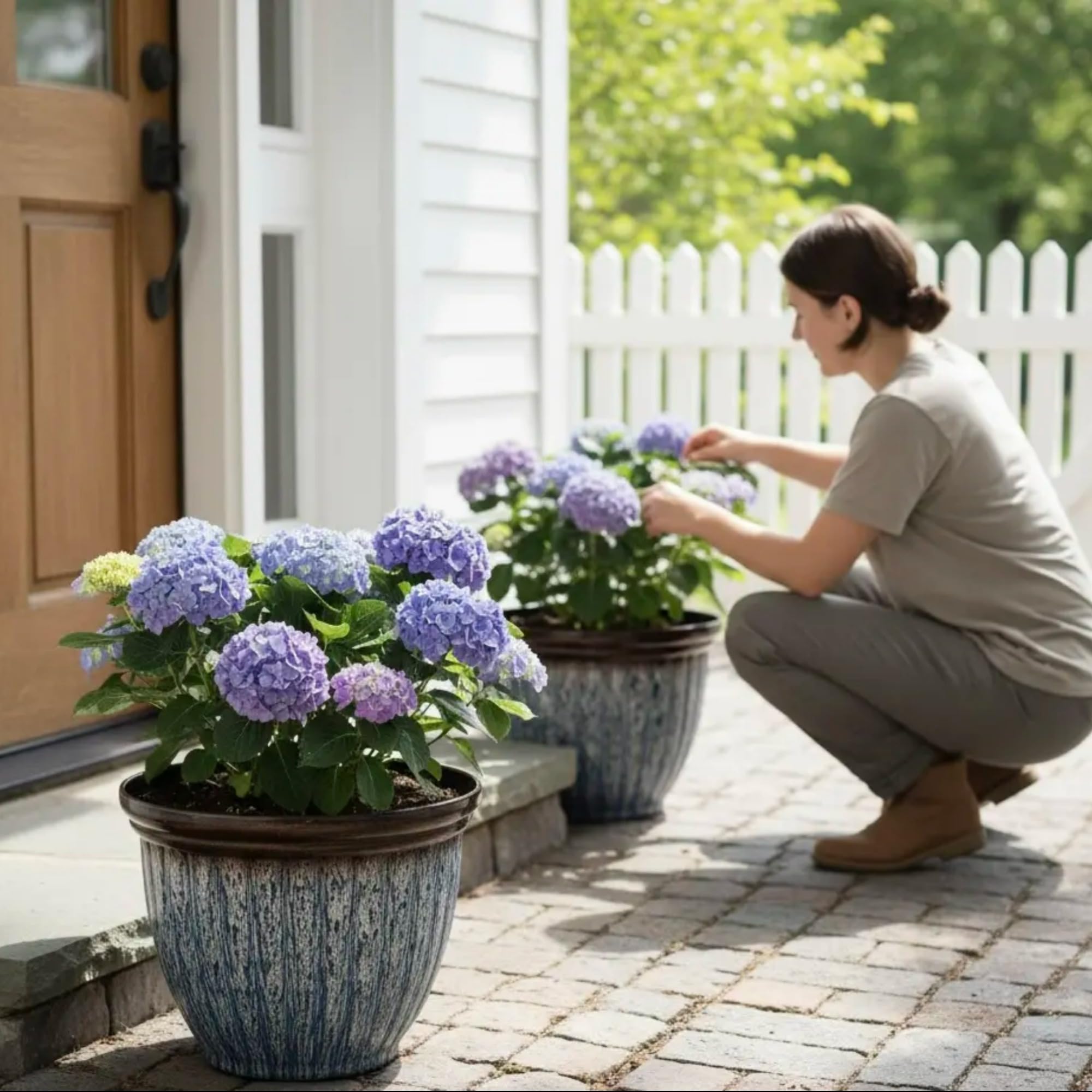 Ultym person carrying planter to show lightweight portability benefit