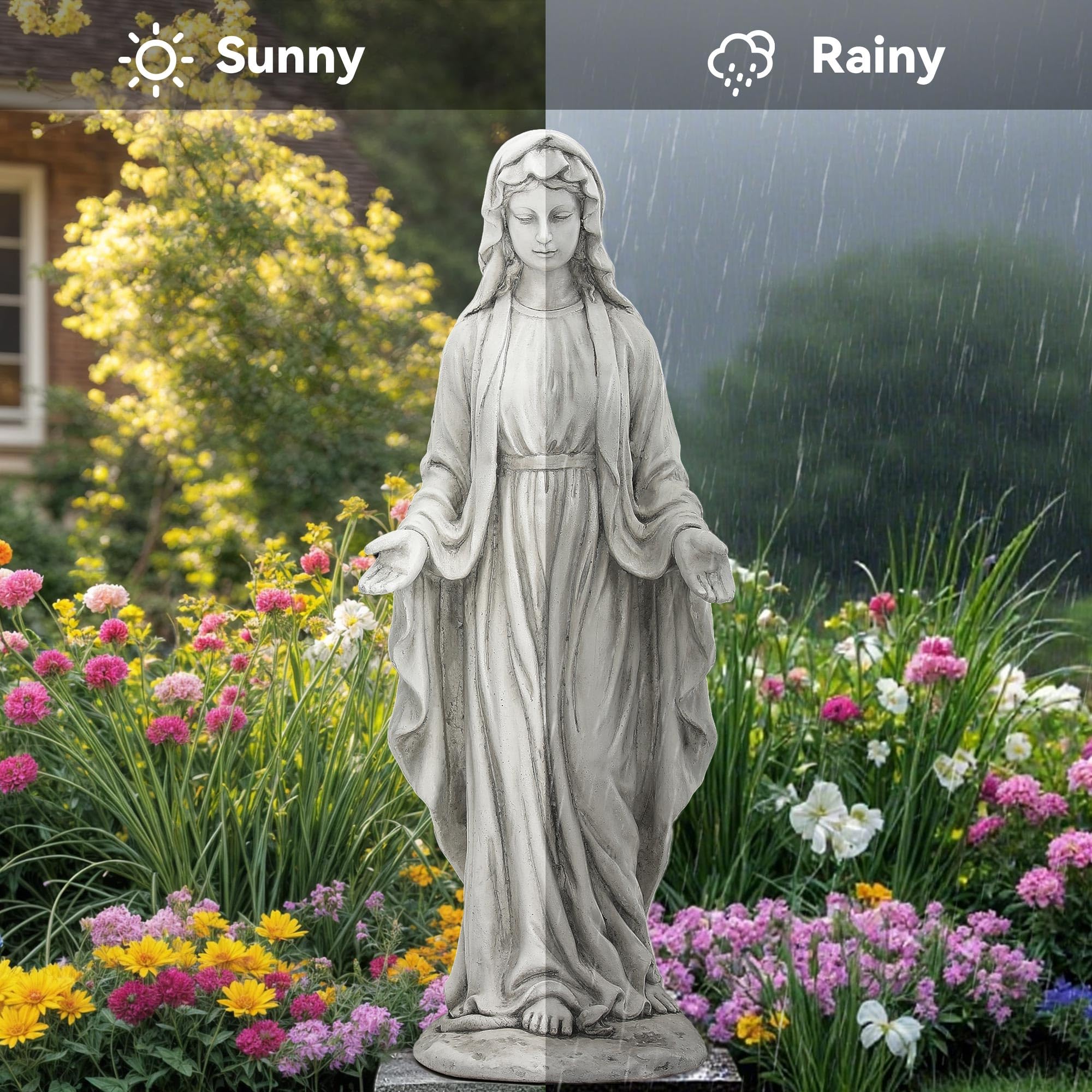 Ultym Virgin Mary close-up of face and hands conveying calm and reverence