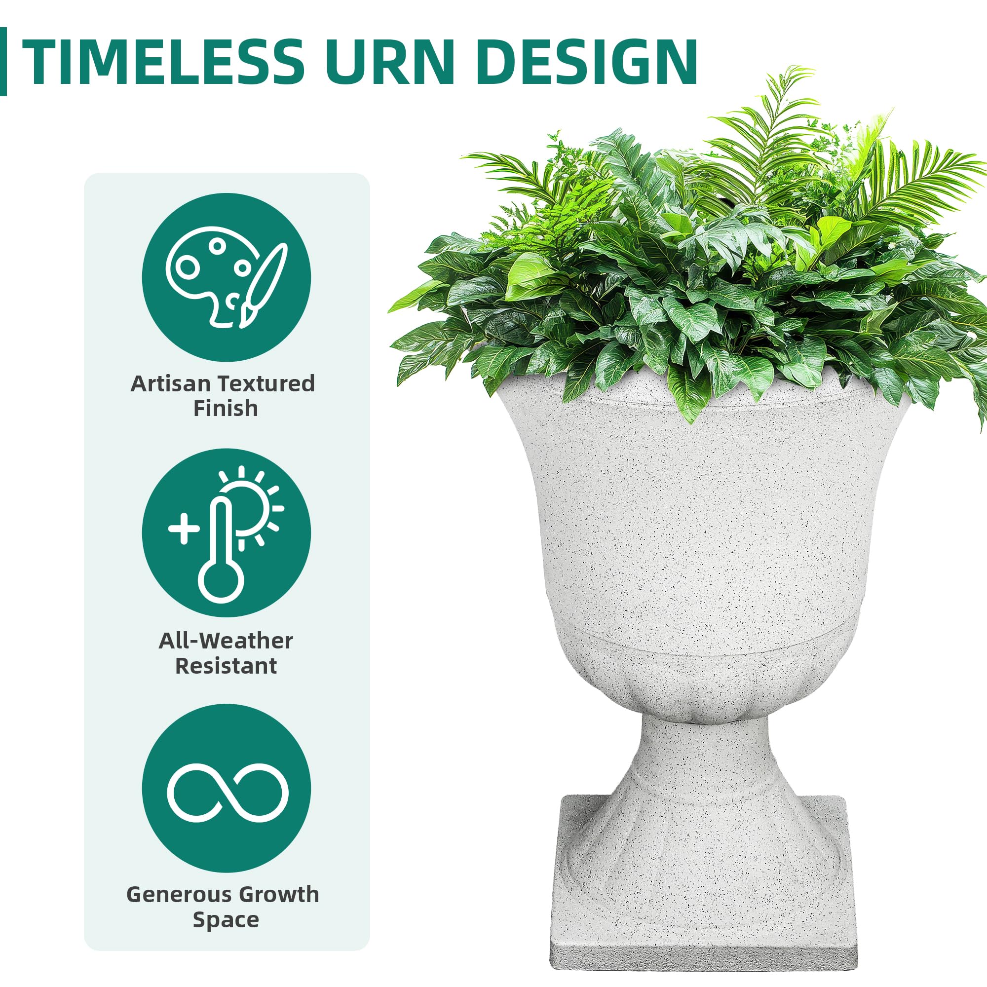 Ultym pair of planters on patio illustrating balanced, decorative display