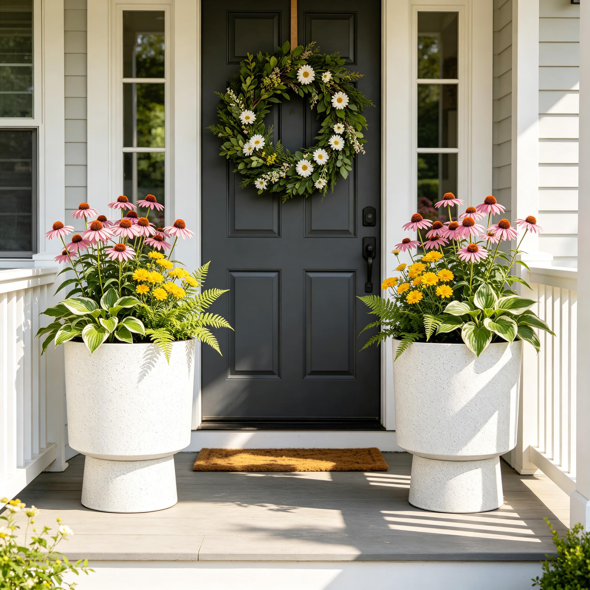Ultym planter staged on patio with lush greenery for instant outdoor upgrade