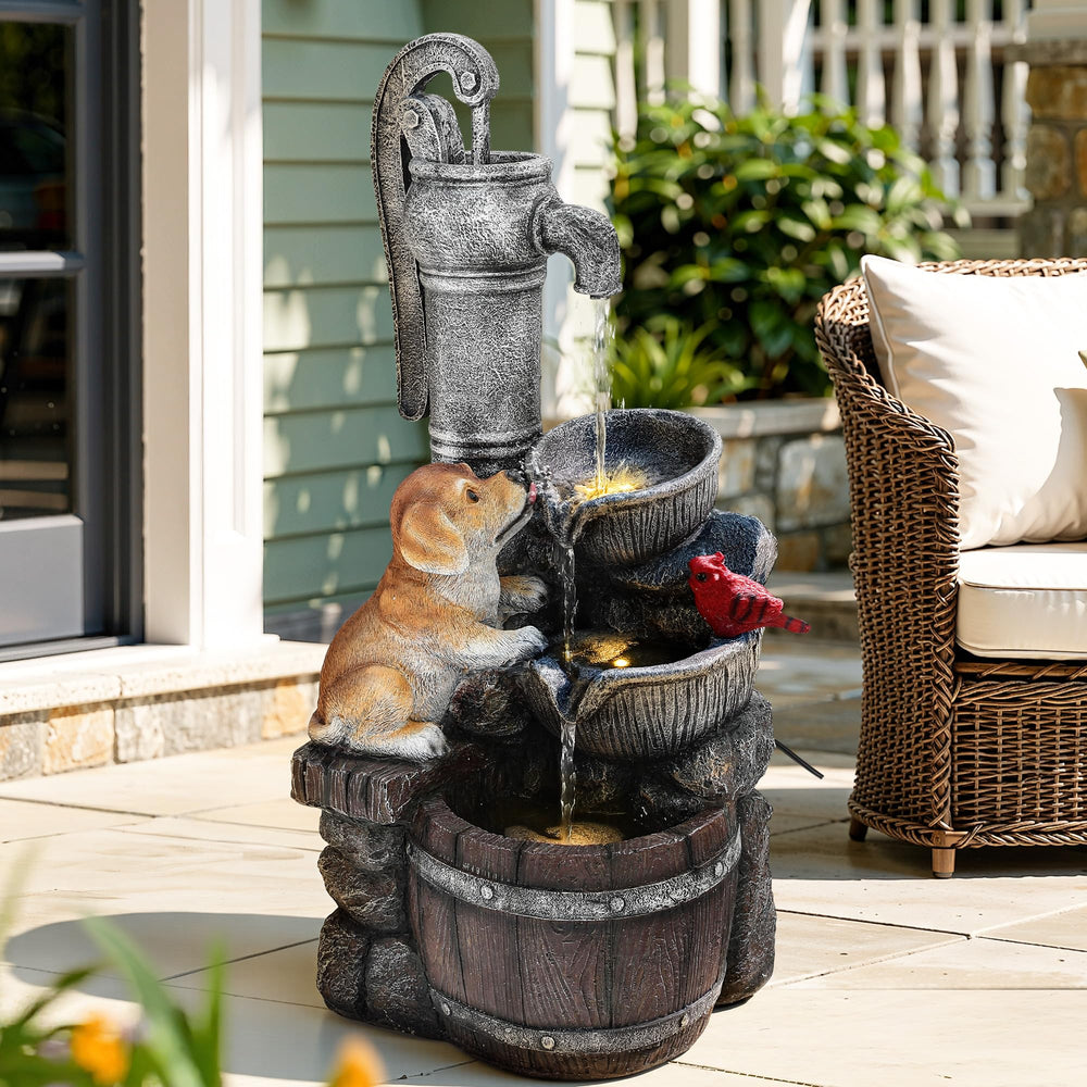 Ultym pump and cord access under basin, explains easy plug-and-play setup