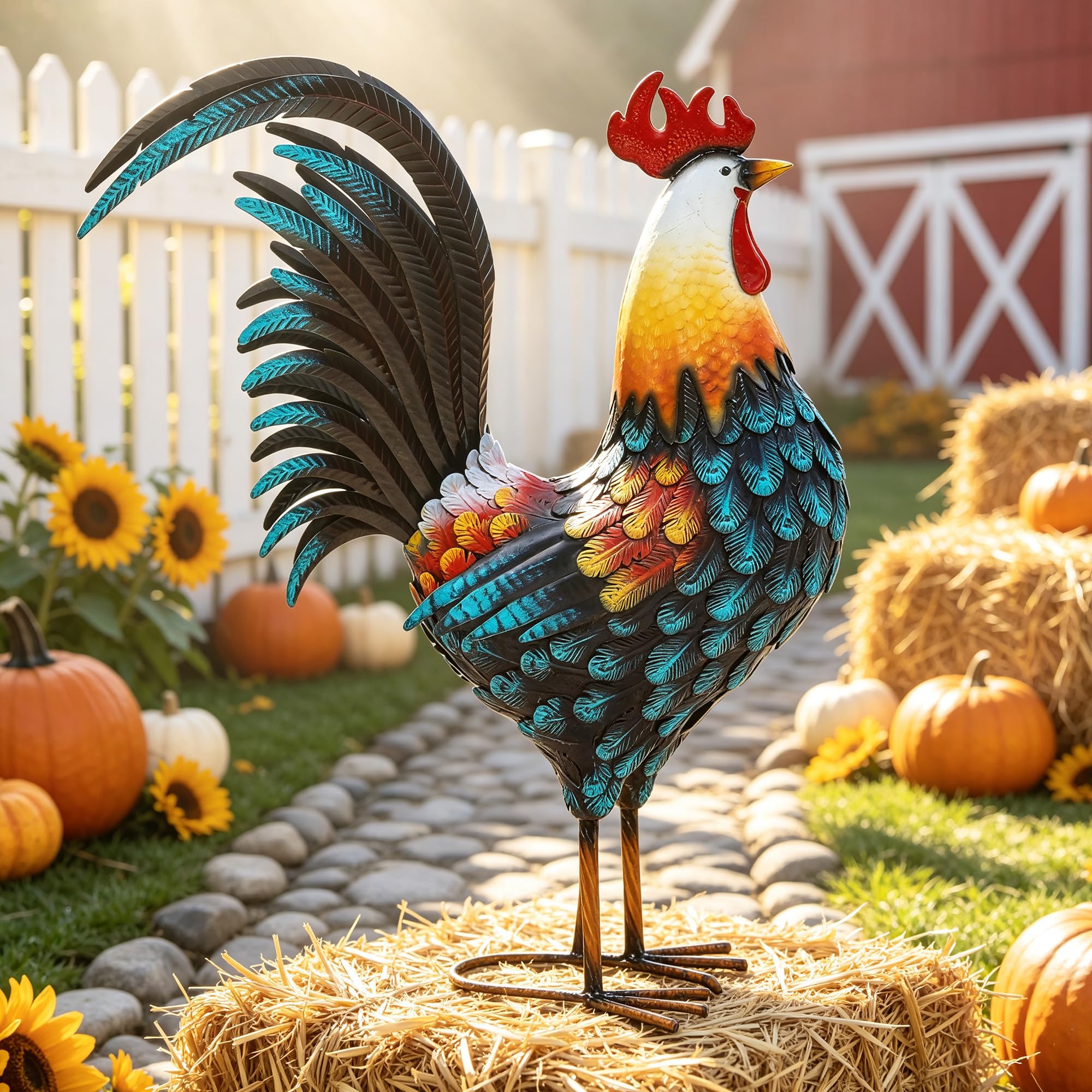 Ultym rooster powder-coated finish protecting against weathering