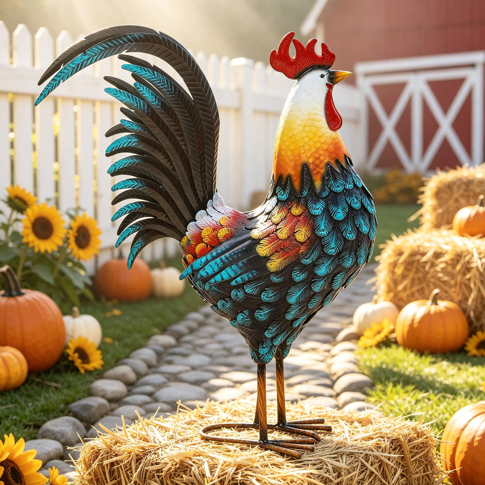 Ultym rooster powder-coated finish protecting against weathering