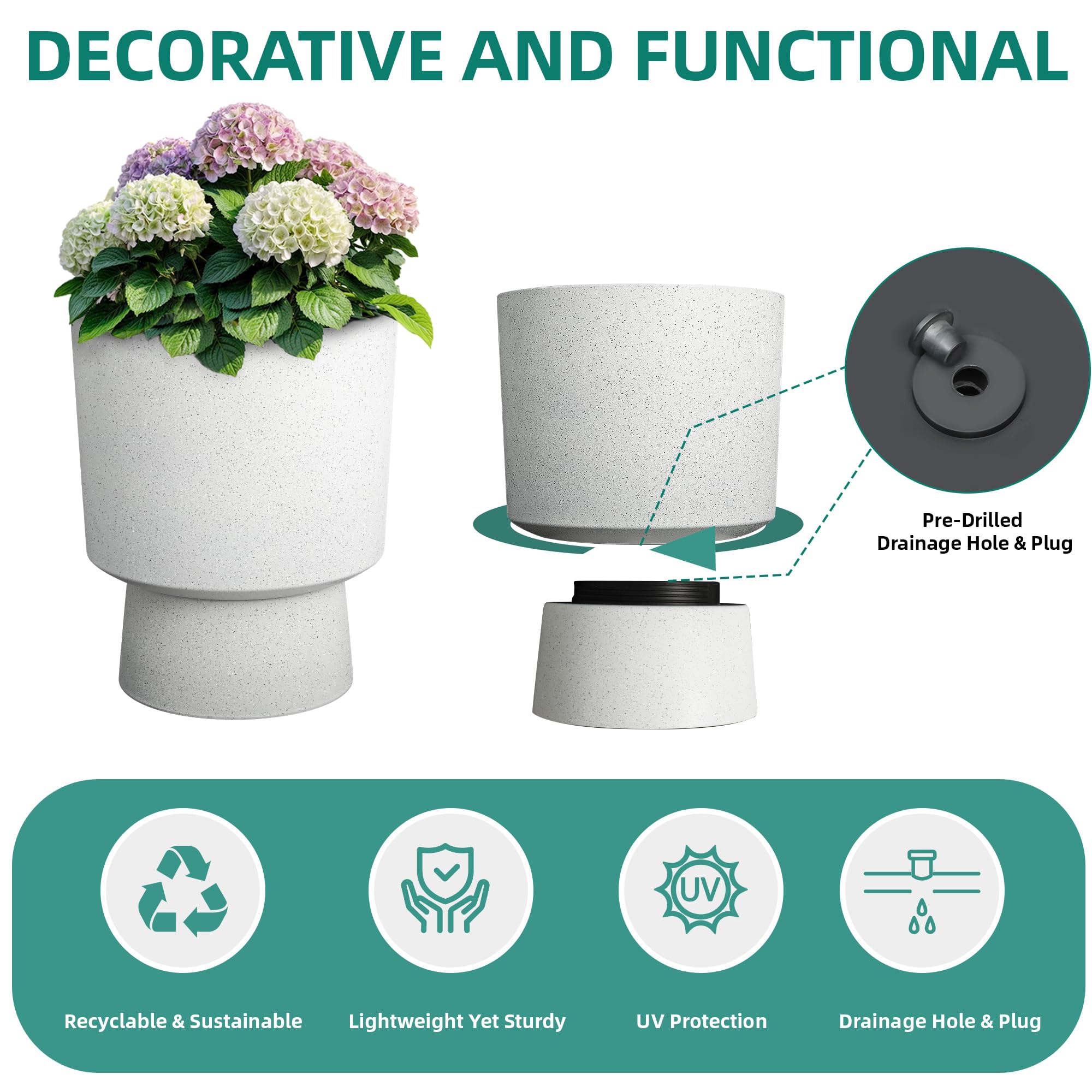 Ultym two separated pots indoor vignette offering versatile dual-display option
