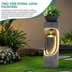 Ultym top basin shown as birdfeeder and planter providing wildlife benefit