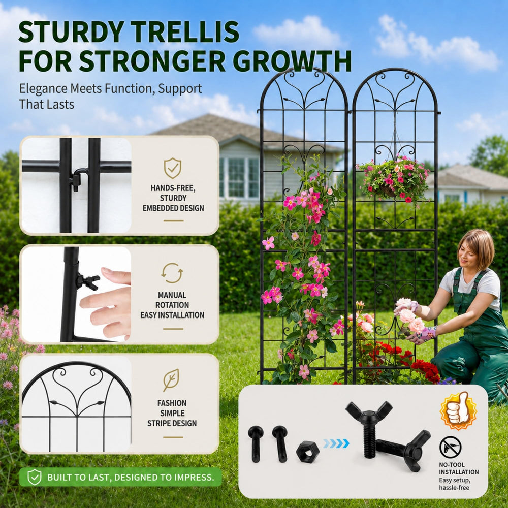 Ultym trellises supporting blooming climbers to boost curb appeal