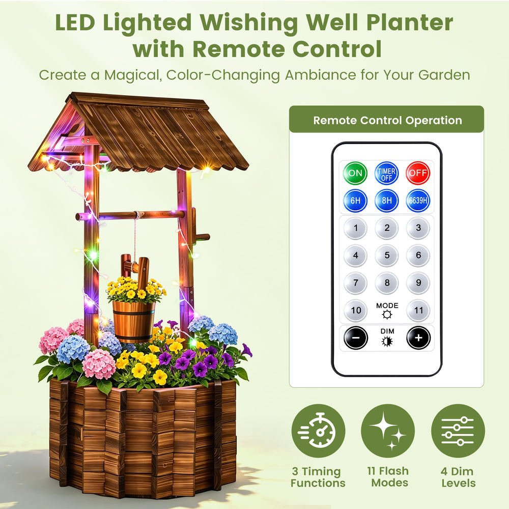 Ultym planter illuminated with LED lights creating evening ambiance and curb appeal