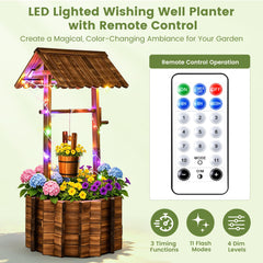 Ultym planter illuminated with LED lights creating evening ambiance and curb appeal