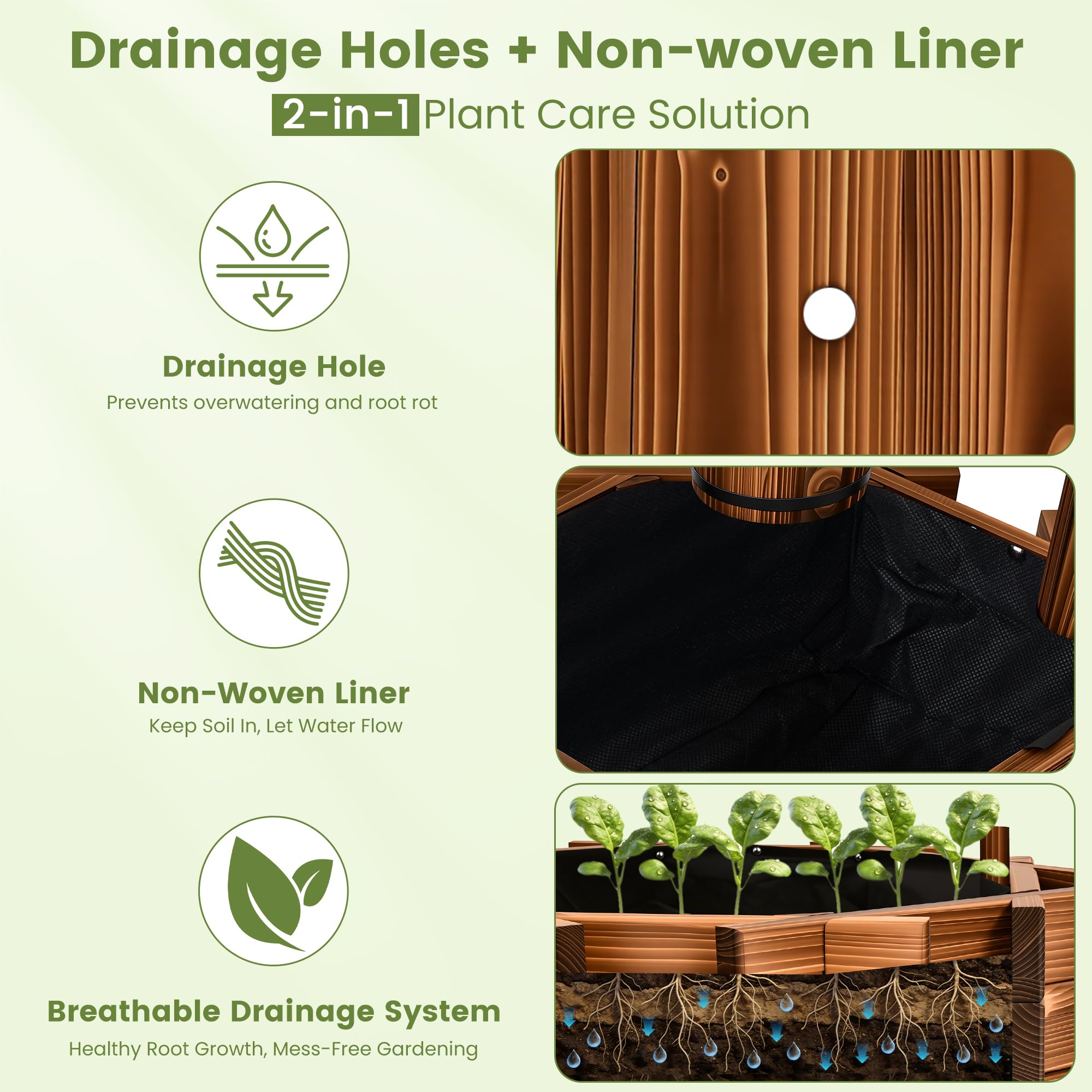Ultym planter box showing drainage holes for healthier roots and easier watering