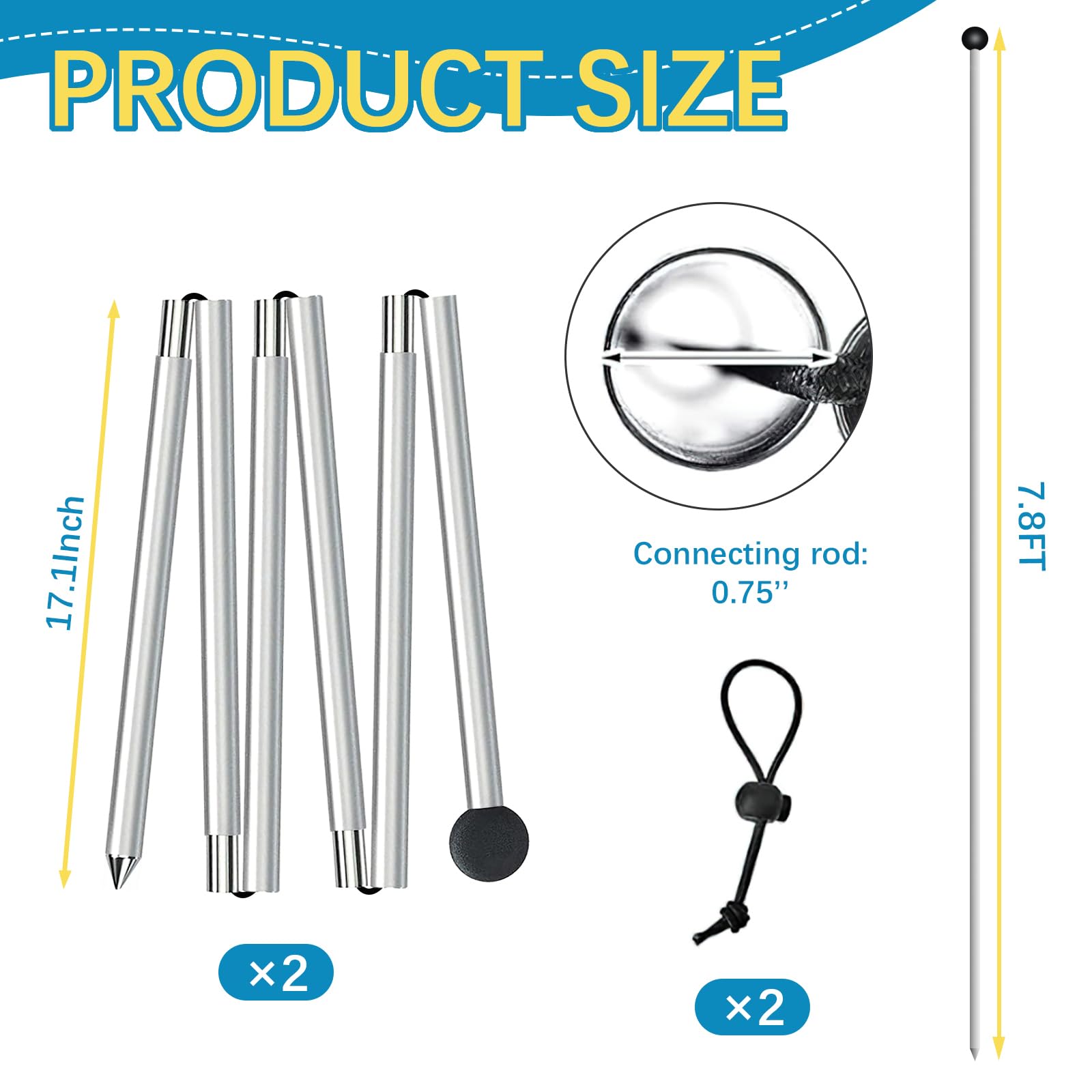UMARDOO folded compact pole set demonstrating small packed footprint for travel