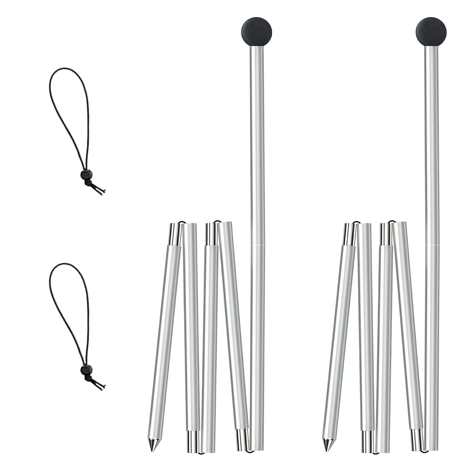 UMARDOO front view of folded aluminum poles showing portability and quick replacement benefit