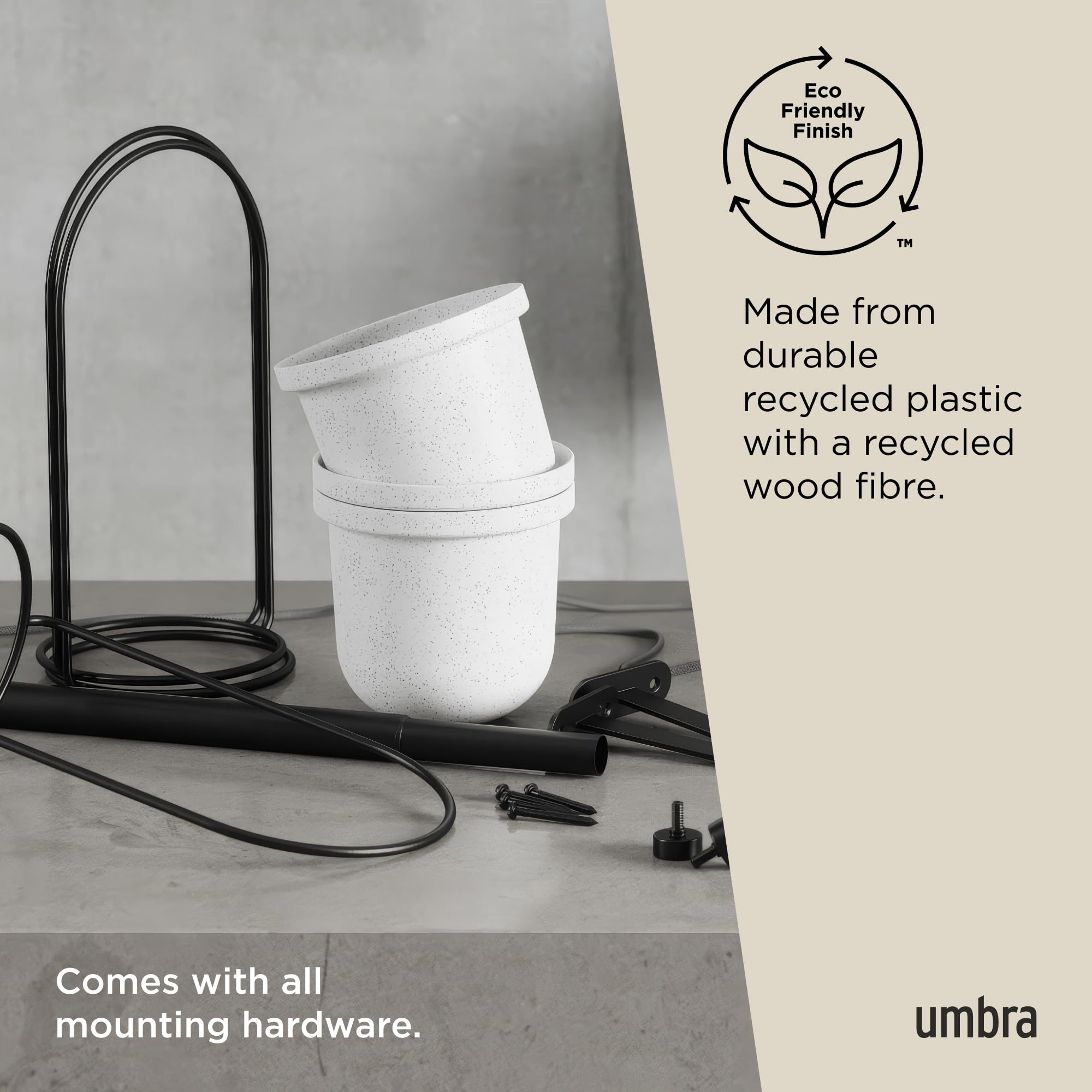 Umbra Triflora ceiling-mounted view showing versatile installation benefit