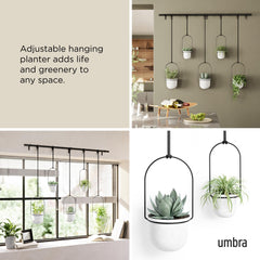 Umbra Triflora rope and rod detail showing adjustable placement benefit