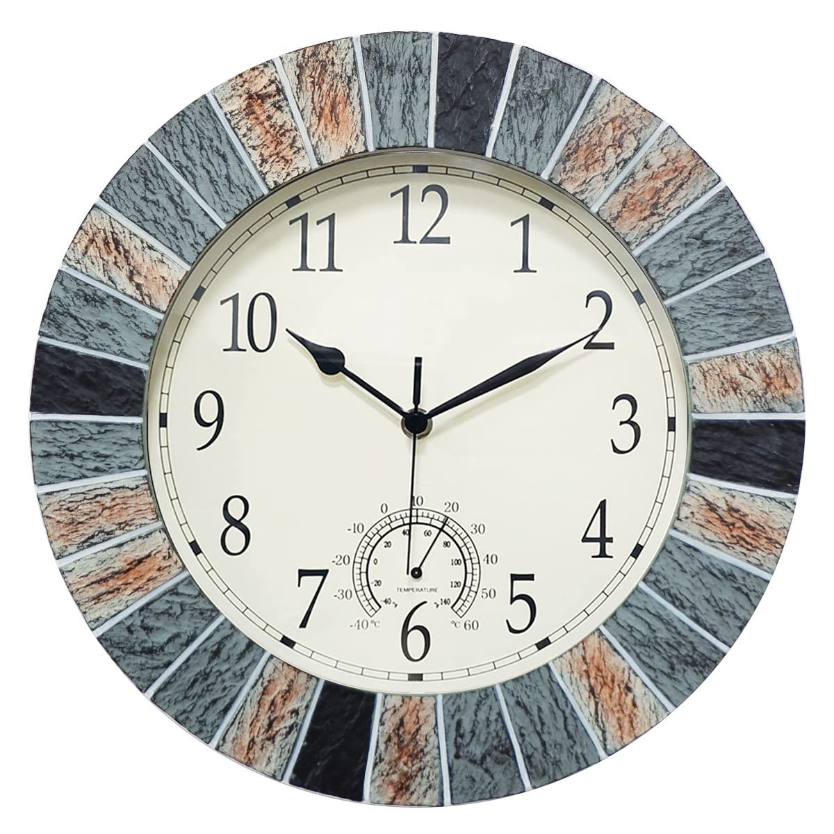 UMEXUS front view brown clock showing clear numerals and improved visibility