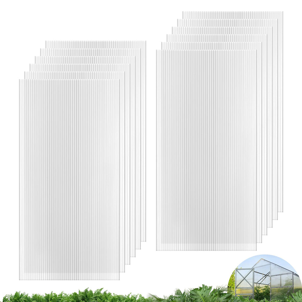 UMIG front-packaging view showing 12 clear greenhouse panels and benefits