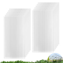 UMIG front-packaging view showing 12 clear greenhouse panels and benefits