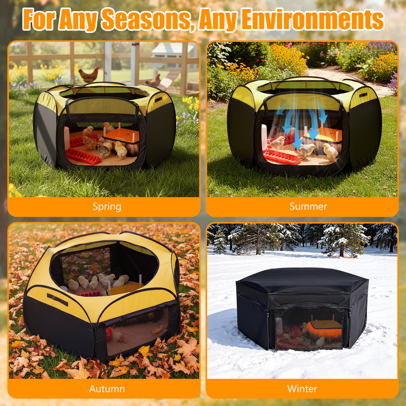 UMMNPR folded brooder in carry bag for compact transport and storage
