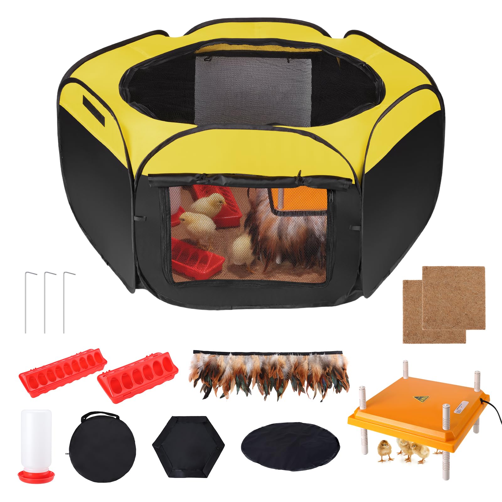 UMMNPR front view of pop up brooder shows secure shelter and easy access