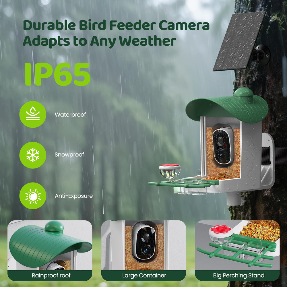 UMOCUOY included accessories laid out showing perch, jelly box and suet feeder options