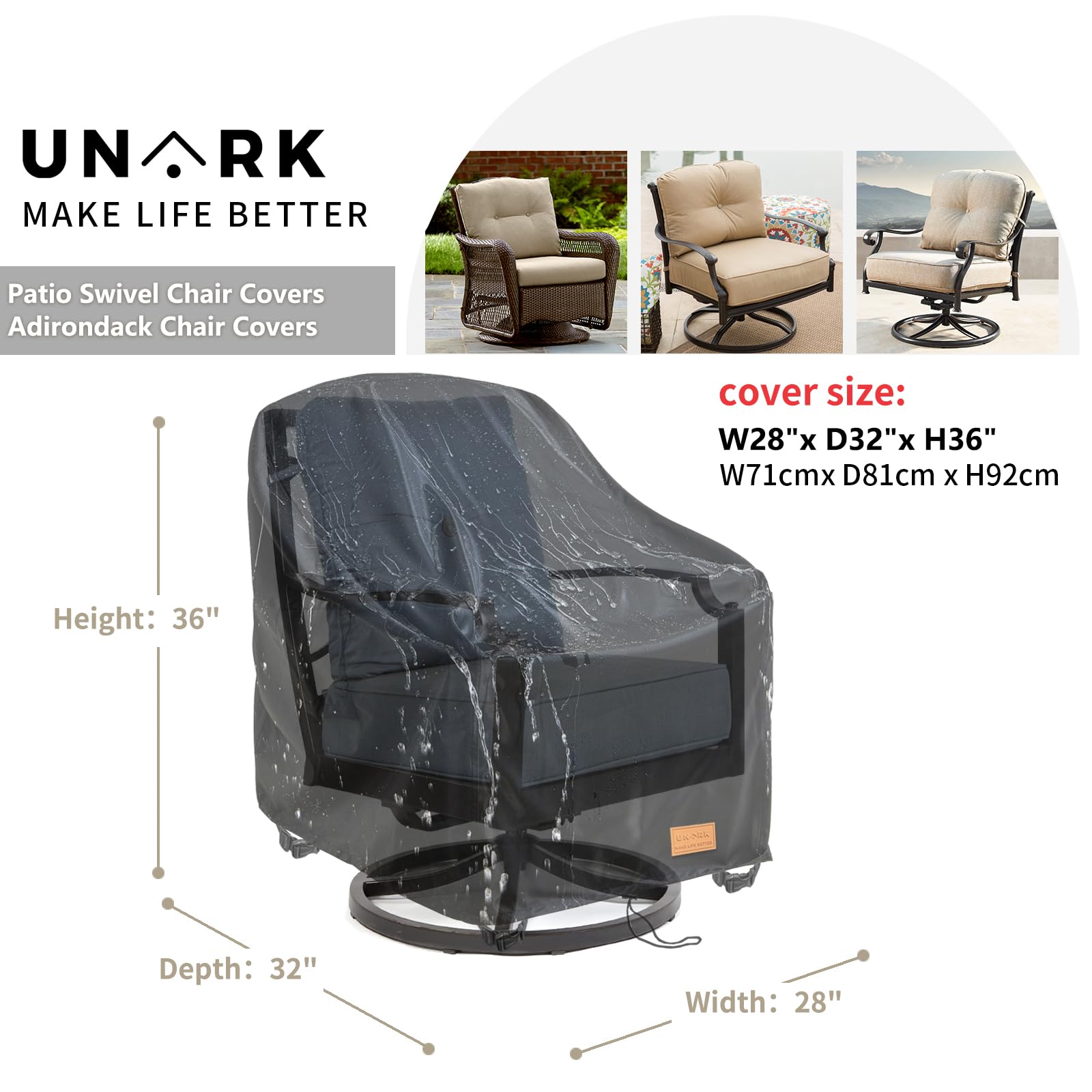 UNARK close-up fabric texture illustrating waterproof durability benefit