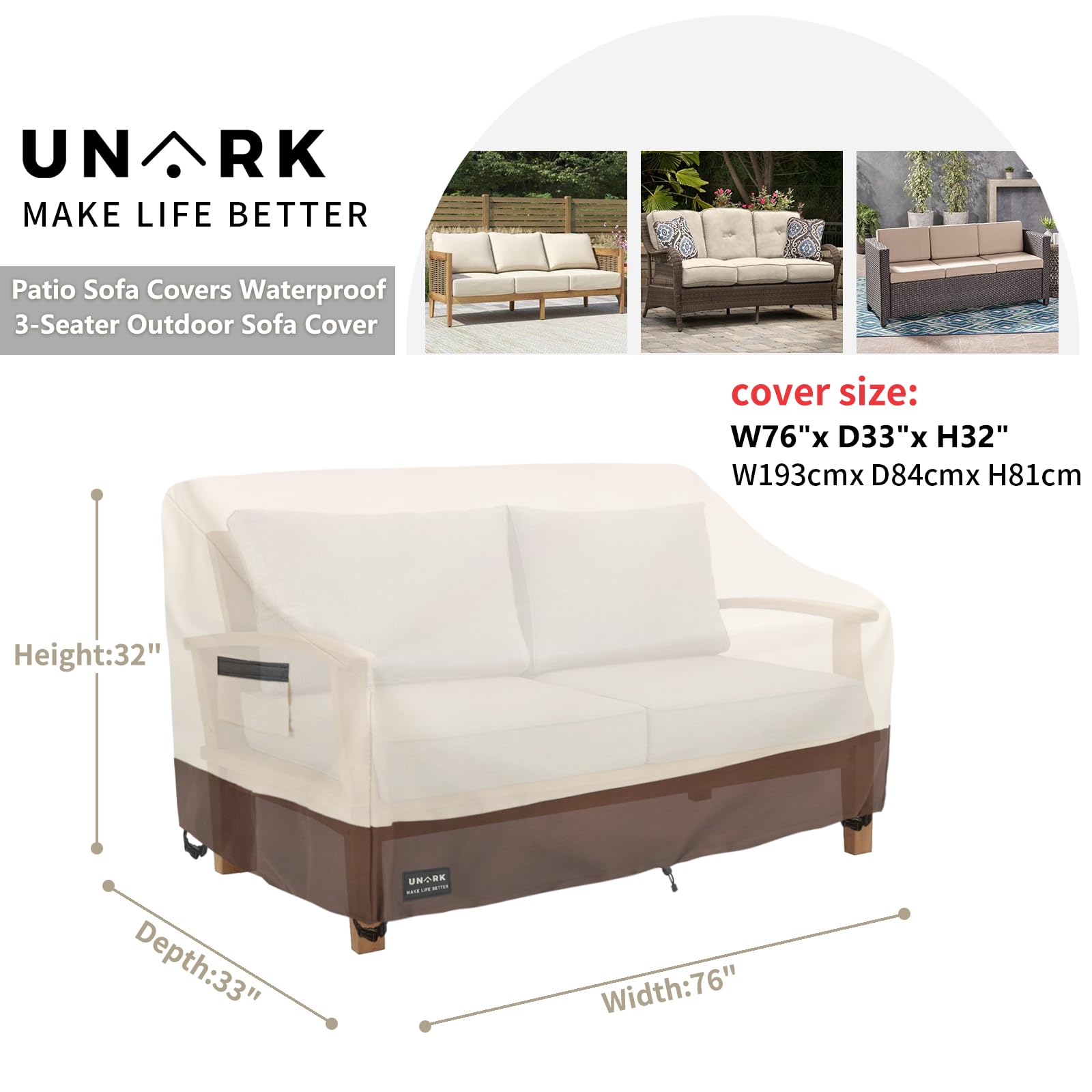 UNARK primer plano del tejido poliéster resistente al agua