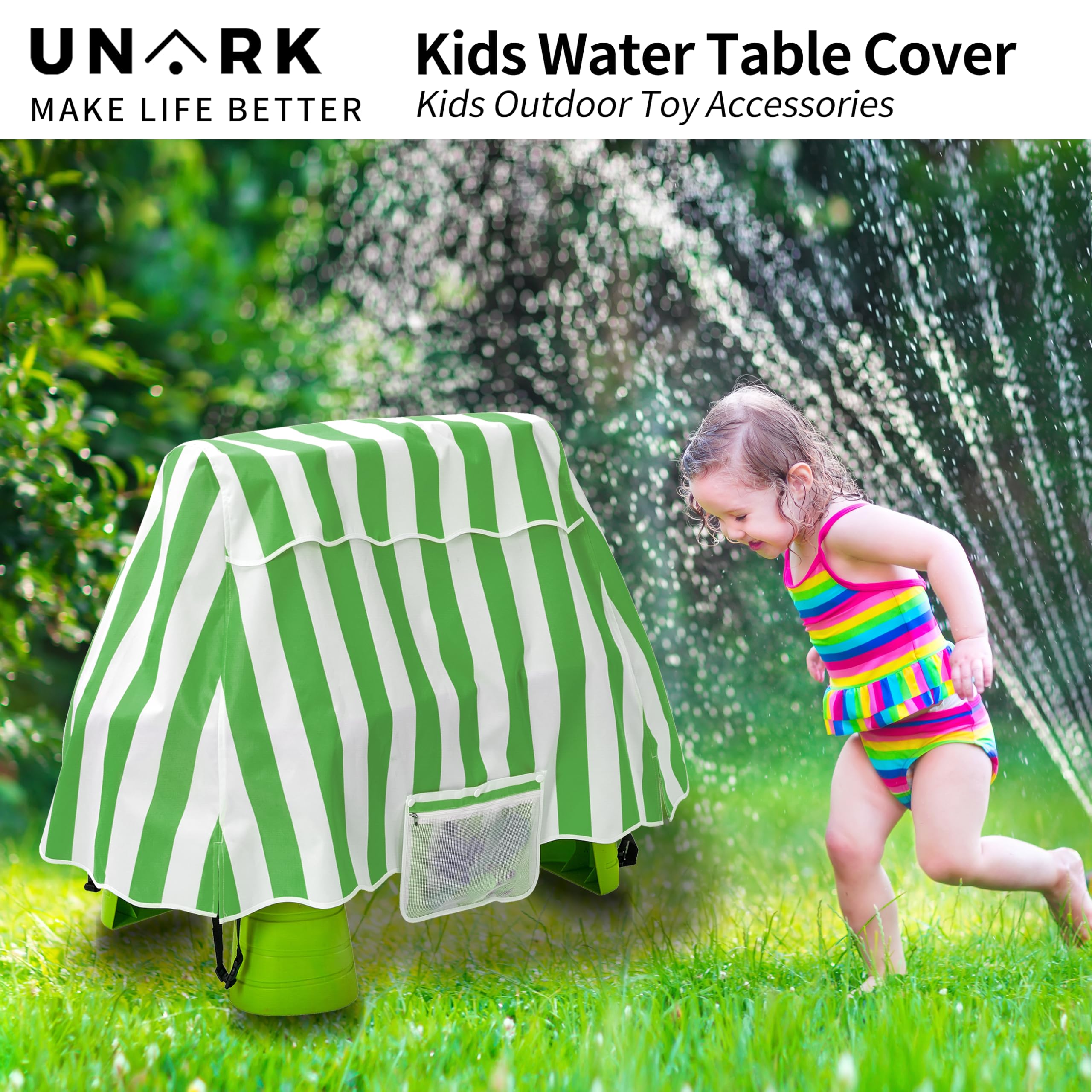 UNARK clasp attached to table leg for secure outdoor hold