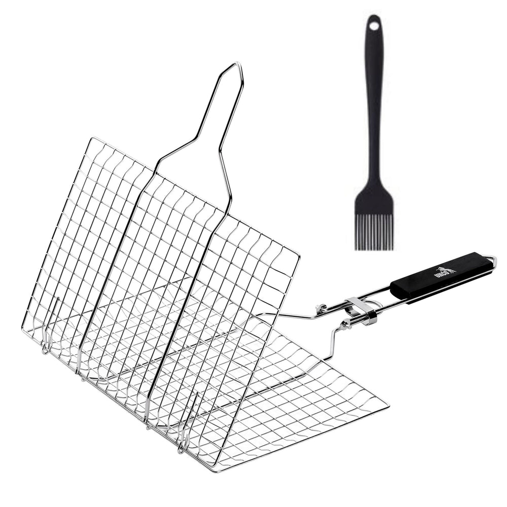 UNCO baskets on backyard grill with food and condiments, benefits ideal for outdoor meals