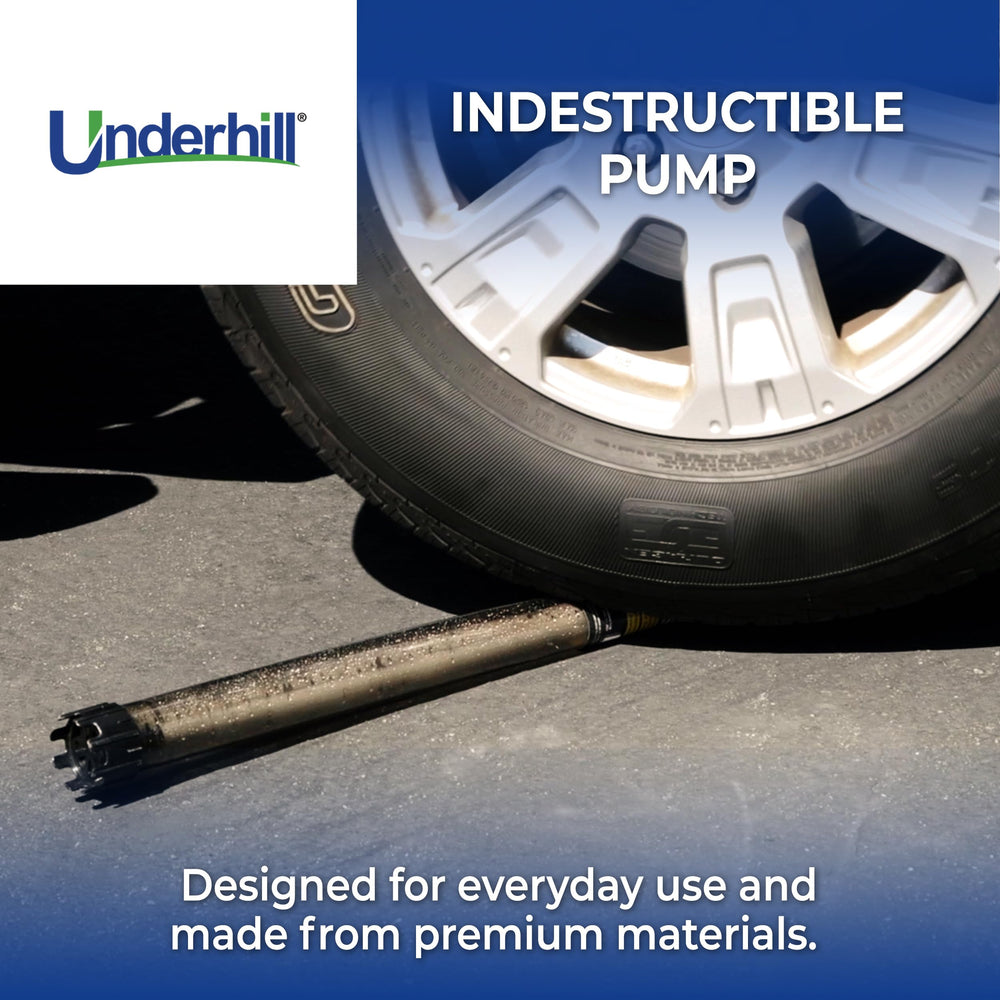 Underhill Big Gulp Pro 72-inch outlet hose extended to show reach and overflow control