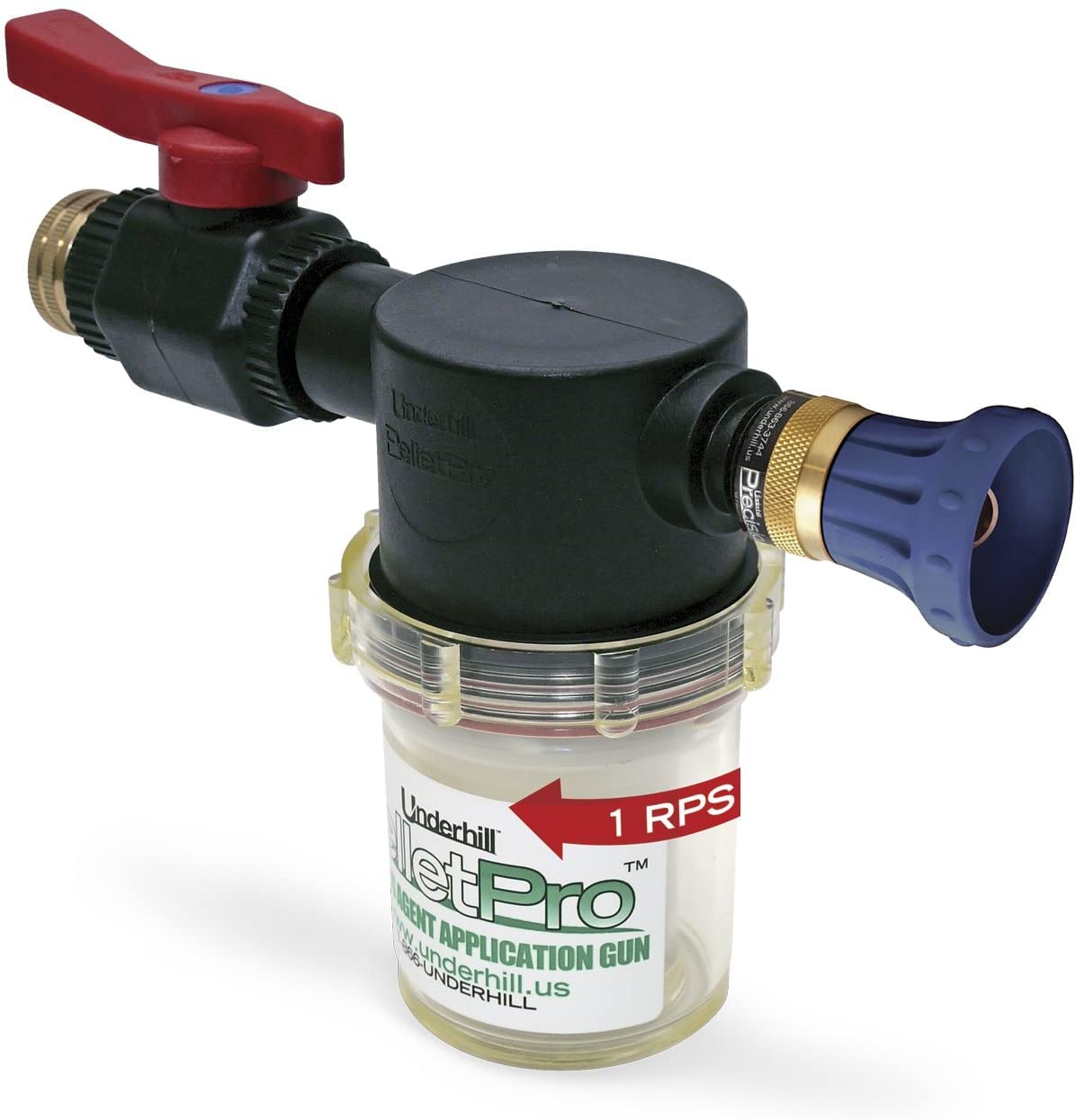 Underhill PelletPro front assembly showing connectors and controls improving application speed