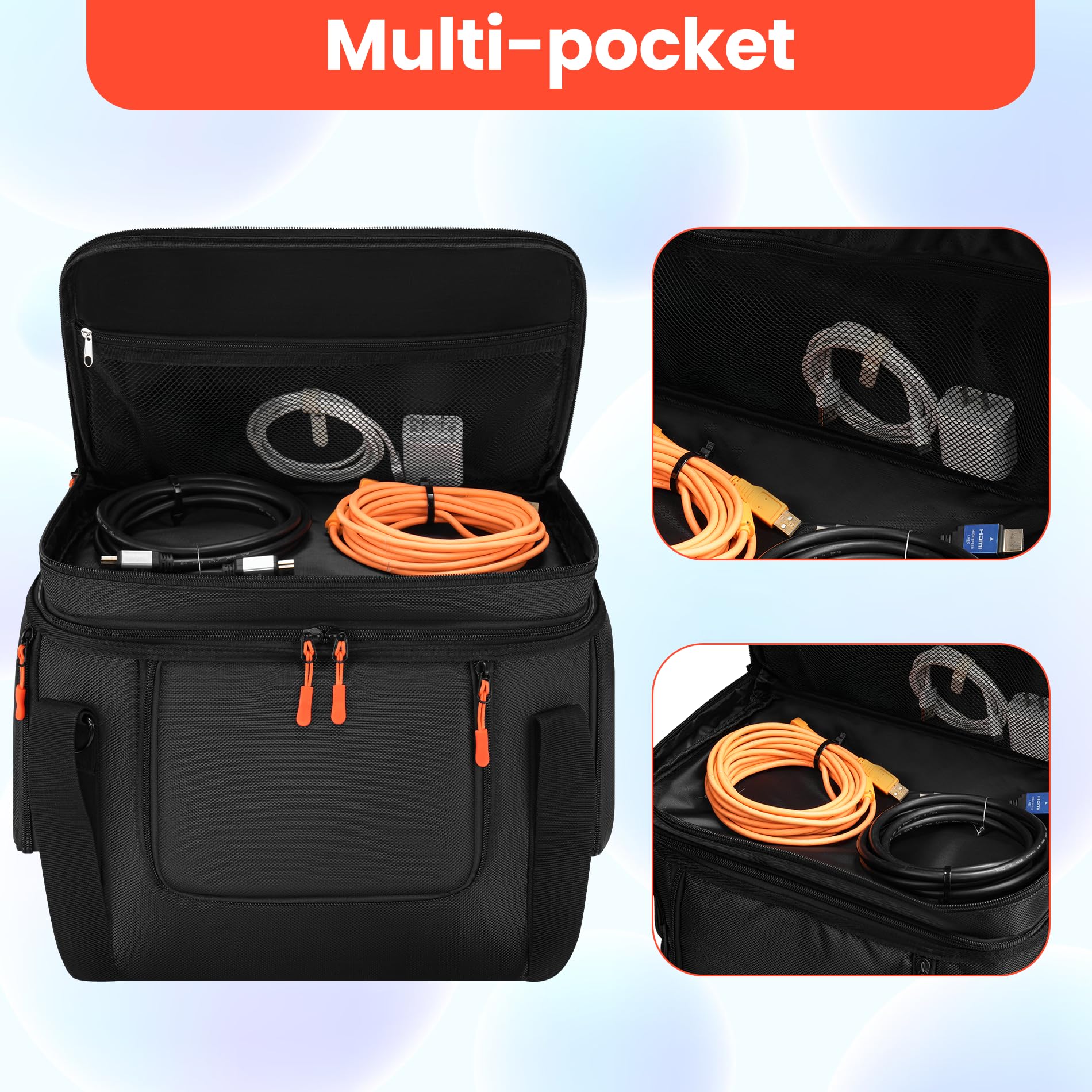 Undomip side zipper access revealing port access for Jackery Explorer 1000 V2 convenience