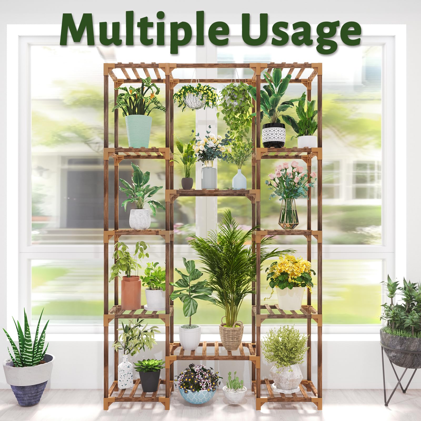 Uneedem next to chair showing scale and how many plants it can hold