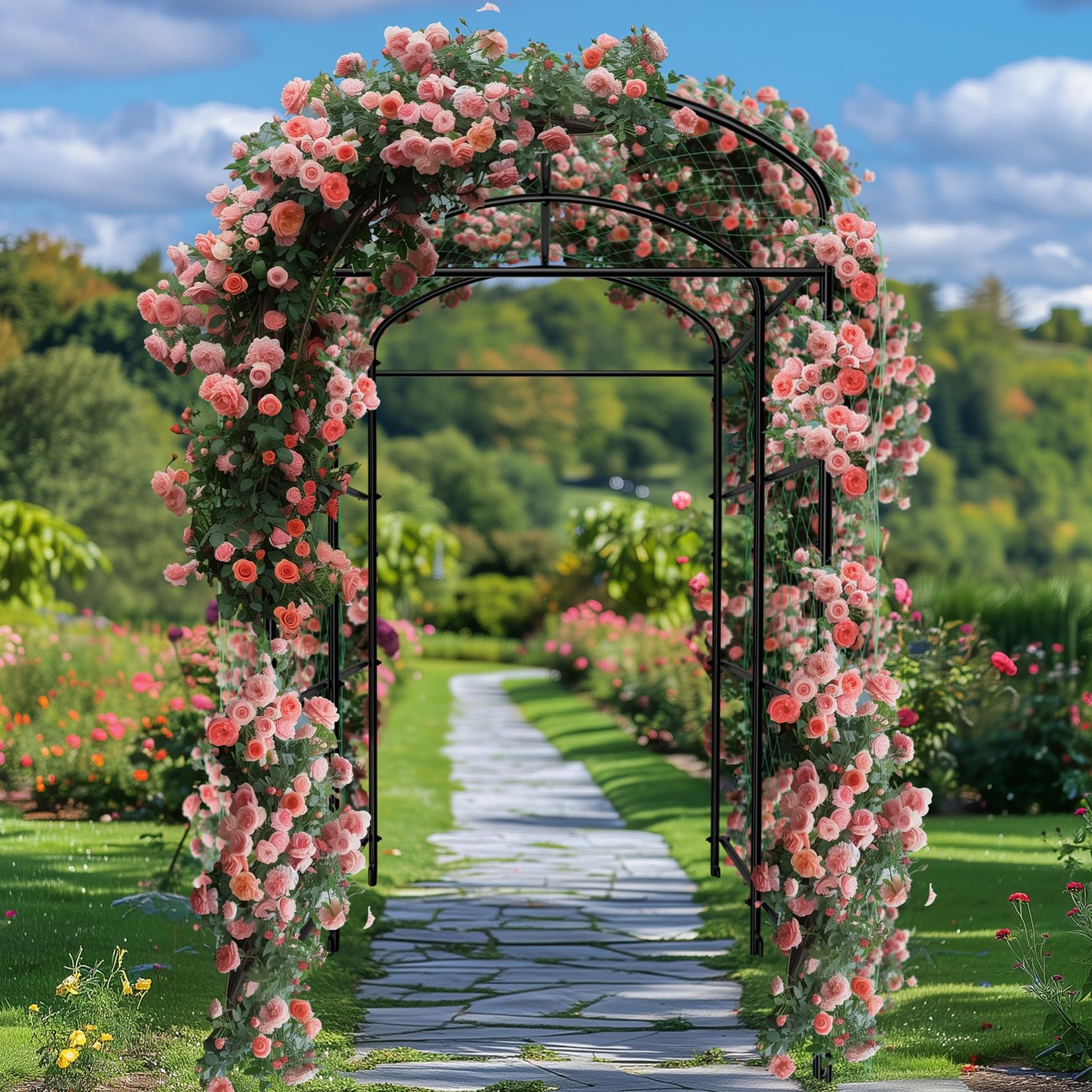 unho arch garden entrance lifestyle scene adding vertical beauty benefit