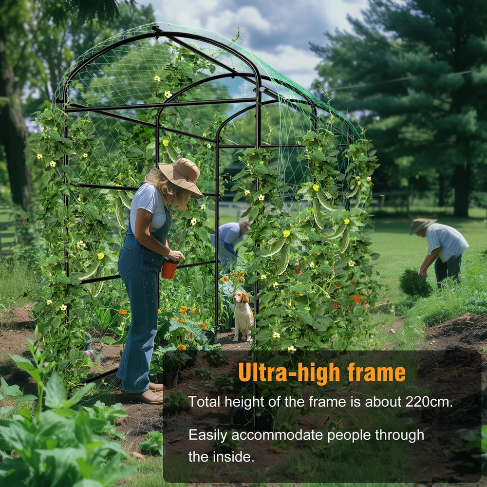 unho arch scale with person demonstrating 87-inch height and clearance benefit