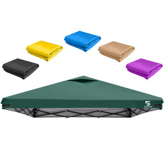 UNICAMPER front view of 10x10 top cover showing full canopy protection