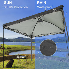 UNICAMPER replacement top installed on a standard frame offering weather protection